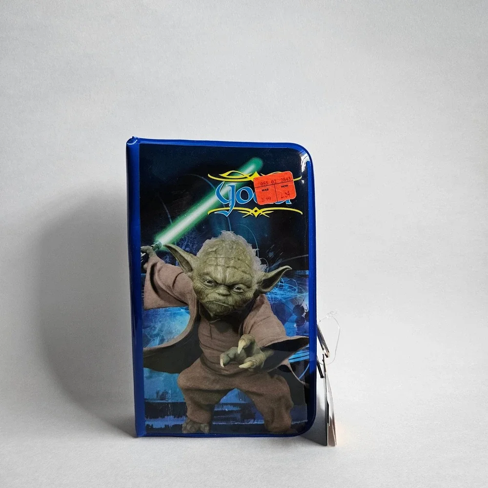 Star Wars Yoda R2-D2 C-3PO Handheld Electronic Game Case Blue Zippered Pouch NWT